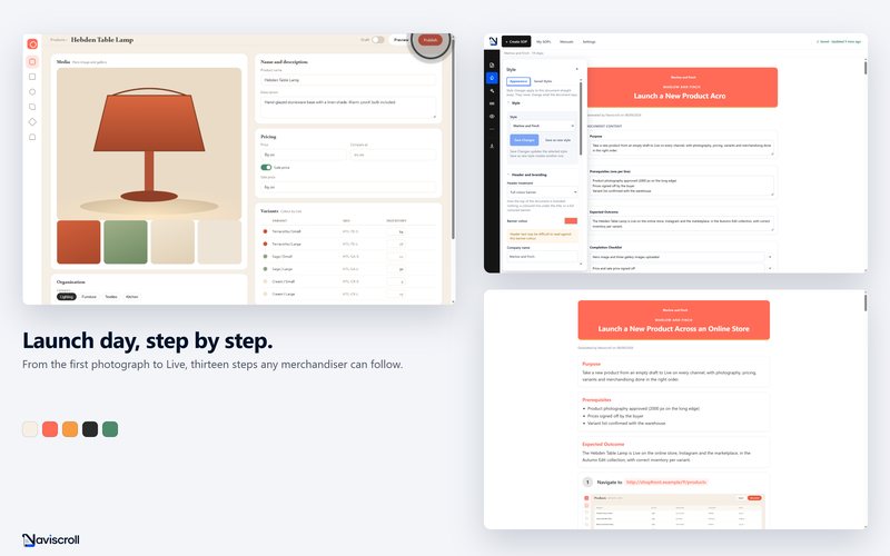 Launch a New Product Across an Online Store, captured with Naviscroll